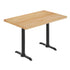 Natural Top/Black Base |#| Commercial 30x48 NAT Wood Tabletop-5x22 Table Height Black Cast Iron T Bases