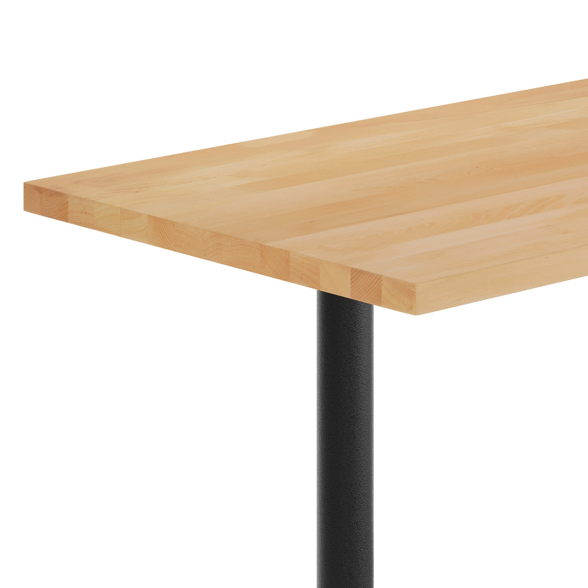 Natural Top/Black Base |#| Commercial 30x48 NAT Wood Tabletop-5x22 Table Height Black Cast Iron T Bases