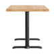 Natural Top/Black Base |#| Commercial 30x48 NAT Wood Tabletop-5x22 Table Height Black Cast Iron T Bases