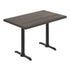 Dark Brown Top/Black Base |#| Commercial 30x48 DK BN Wood Tabletop-5x22 Table Height Black Cast Iron T Bases