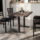Dark Brown Top/Black Base |#| Commercial 30x48 DK BN Wood Tabletop-5x22 Table Height Black Cast Iron T Bases