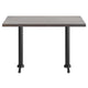 Dark Brown Top/Black Base |#| Commercial 30x48 DK BN Wood Tabletop-5x22 Table Height Black Cast Iron T Bases