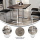 Dark Brown Top/Silver Base |#| Commercial 30x48 DK BN Wood Tabletop-5x22 Table Height Silver Cast Iron T Bases