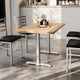 Natural Top/Silver Base |#| Commercial 30x48 NAT Wood Tabletop-5x22 Table Height Silver Cast Iron T Bases
