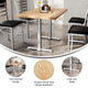 Natural Top/Silver Base |#| Commercial 30x48 NAT Wood Tabletop-5x22 Table Height Silver Cast Iron T Bases