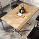 Natural Top/Silver Base |#| Commercial 30x48 NAT Wood Tabletop-5x22 Table Height Silver Cast Iron T Bases