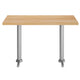Natural Top/Silver Base |#| Commercial 30x48 NAT Wood Tabletop-5x22 Table Height Silver Cast Iron T Bases