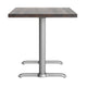 Dark Brown Top/Silver Base |#| Commercial 30x48 DK BN Wood Tabletop-5x22 Table Height Silver Cast Iron T Bases