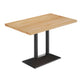 Natural Top/Black Base |#| Commercial 30x48 NAT Table-27x15 Dual Column Table Height Black Cast Iron Base