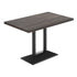 Dark Brown Top/Black Base |#| Commercial 30x48 Brown Table-27x15 Dual Column Table Height Black Cast Iron Base