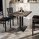 Dark Brown Top/Black Base |#| Commercial 30x48 Brown Table-27x15 Dual Column Table Height Black Cast Iron Base