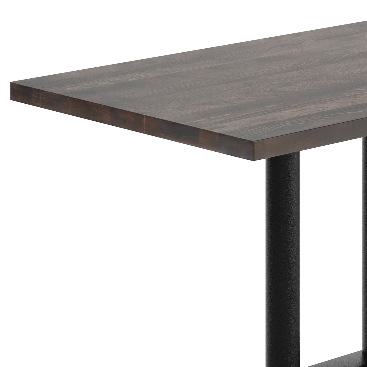 Dark Brown Top/Black Base |#| Commercial 30x48 Brown Table-27x15 Dual Column Table Height Black Cast Iron Base