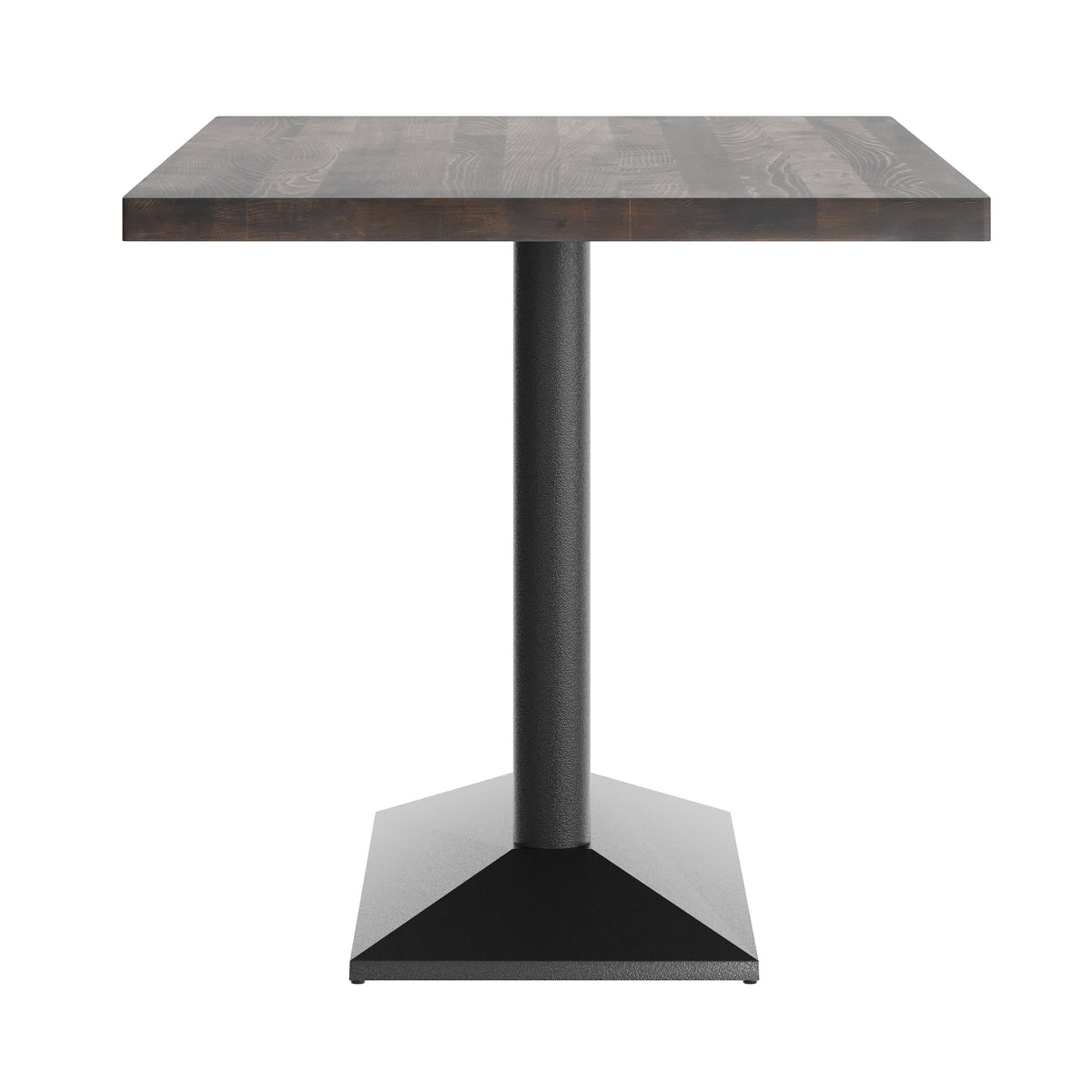 Dark Brown Top/Black Base |#| Commercial 30x48 Brown Table-27x15 Dual Column Table Height Black Cast Iron Base