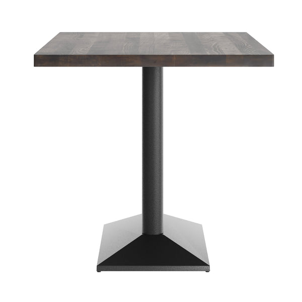 Dark Brown Top/Black Base |#| Commercial 30x48 Brown Table-27x15 Dual Column Table Height Black Cast Iron Base