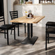 Natural Top/Black Base |#| Commercial 30x48 NAT Table-27x15 Dual Column Table Height Black Cast Iron Base