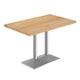 Natural Top/Silver Base |#| Commercial 30x48 NAT Table-27x15 Dual Column Table Height SIL Cast Iron Base