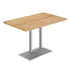 Natural Top/Silver Base |#| Commercial 30x48 NAT Table-27x15 Dual Column Table Height SIL Cast Iron Base