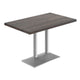 Dark Brown Top/Silver Base |#| Commercial 30x48 Brown Table-27x15 Dual Column Table Height SIL Cast Iron Base