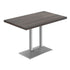Dark Brown Top/Silver Base |#| Commercial 30x48 Brown Table-27x15 Dual Column Table Height SIL Cast Iron Base