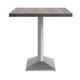 Dark Brown Top/Silver Base |#| Commercial 30x48 Brown Table-27x15 Dual Column Table Height SIL Cast Iron Base