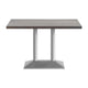 Dark Brown Top/Silver Base |#| Commercial 30x48 Brown Table-27x15 Dual Column Table Height SIL Cast Iron Base