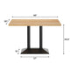 Natural Top/Black Base |#| Commercial 30x48 NAT Table-27x15 Dual Column Table Height Black Cast Iron Base