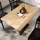 Natural Top/Black Base |#| Commercial 30x48 NAT Table-27x15 Dual Column Table Height Black Cast Iron Base