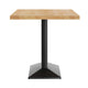 Natural Top/Black Base |#| Commercial 30x48 NAT Table-27x15 Dual Column Table Height Black Cast Iron Base