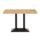 Natural Top/Black Base |#| Commercial 30x48 NAT Table-27x15 Dual Column Table Height Black Cast Iron Base