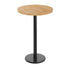 Natural Top/Black Base |#| Commercial 30" Natural Wood Tabletop-18" Round Black Bar Height Cast Iron Base