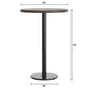 Dark Brown Top/Black Base |#| Commercial 30" DK Brown Wood Tabletop-18" Round Black Bar Height Cast Iron Base