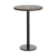 Dark Brown Top/Black Base |#| Commercial 30" DK Brown Wood Tabletop-18" Round Black Bar Height Cast Iron Base