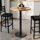 Natural Top/Black Base |#| Commercial 30" Natural Wood Tabletop-18" Round Black Bar Height Cast Iron Base