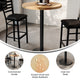 Natural Top/Black Base |#| Commercial 30" Natural Wood Tabletop-18" Round Black Bar Height Cast Iron Base