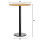 Natural Top/Black Base |#| Commercial 30" Natural Wood Tabletop-18" Round Black Bar Height Cast Iron Base