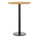 Natural Top/Black Base |#| Commercial 30" Natural Wood Tabletop-18" Round Black Bar Height Cast Iron Base