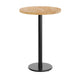 Natural Top/Black Base |#| Commercial 30" Natural Wood Tabletop-18" Round Black Bar Height Cast Iron Base