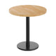 Natural Top/Black Base |#| Commercial 30" Natural Wood Tabletop-18" RD Black Table Height Cast Iron Base