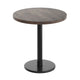 Dark Brown Top/Black Base |#| Commercial 30" DK Brown Wood Tabletop-18" RD Black Table Height Cast Iron Base