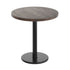 Dark Brown Top/Black Base |#| Commercial 30" DK Brown Wood Tabletop-18" RD Black Table Height Cast Iron Base