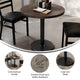 Dark Brown Top/Black Base |#| Commercial 30" DK Brown Wood Tabletop-18" RD Black Table Height Cast Iron Base
