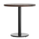 Dark Brown Top/Black Base |#| Commercial 30" DK Brown Wood Tabletop-18" RD Black Table Height Cast Iron Base