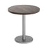 Dark Brown Top/Silver Base |#| Commercial 30" DK Brown Wood Tabletop-18" RD Silver Table Height Cast Iron Base