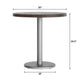 Dark Brown Top/Silver Base |#| Commercial 30" DK Brown Wood Tabletop-18" RD Silver Table Height Cast Iron Base
