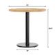 Natural Top/Black Base |#| Commercial 30" Natural Wood Tabletop-18" RD Black Table Height Cast Iron Base