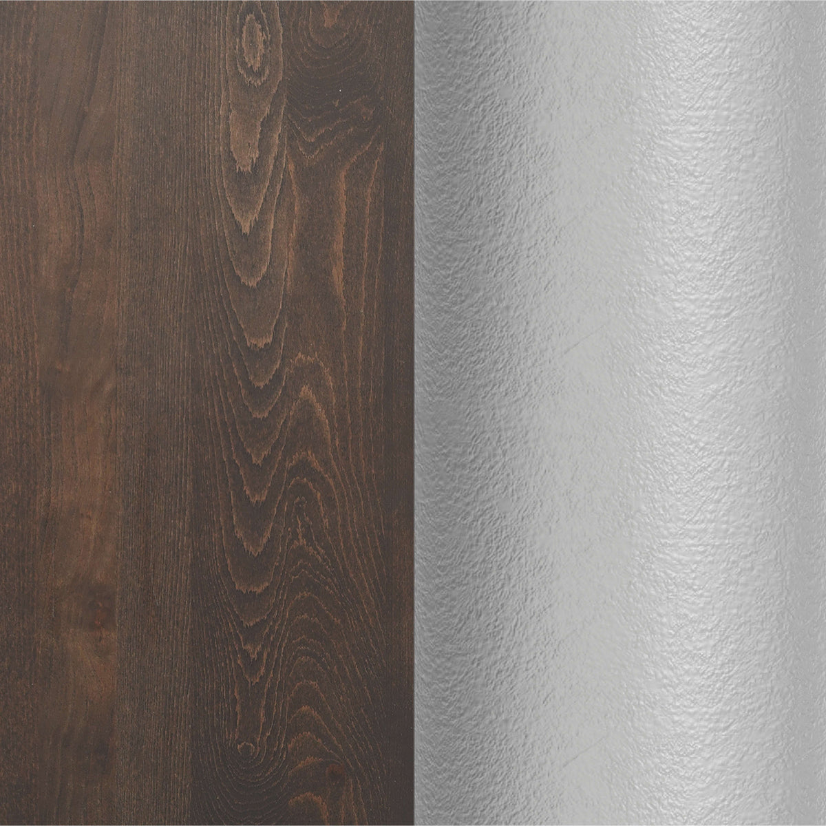 Dark Brown Top/Silver Base |#| Commercial 30" DK Brown Wood Tabletop-18" RD Silver Table Height Cast Iron Base