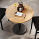 Natural Top/Black Base |#| Commercial 30" Natural Wood Tabletop-18" RD Black Table Height Cast Iron Base