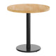 Natural Top/Black Base |#| Commercial 30" Natural Wood Tabletop-18" RD Black Table Height Cast Iron Base