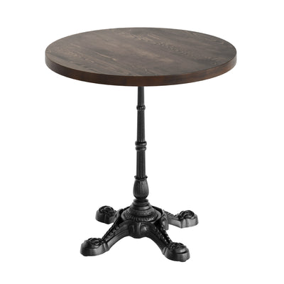 Round Solid Wood Commercial Tabletop with 22.75" x 22.75" Bistro Table Base - View 1