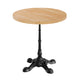Natural Top/Black Base |#| Commercial 30" Natural Wood Tabletop with Decorative Cast Iron Bistro Base